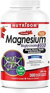 NUTRIDOM®    Magnesium Bisglycinate 200 300 Vcaps - Family size