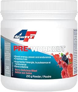 NEW! Pre-Workout - All Natural, Creatine Free - Berry Delicious Blast  210g
