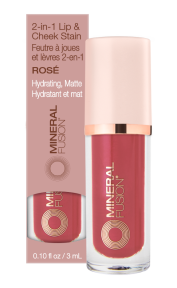 Mineral Fusion Natural Brands   2 in 1 Lip & Cheek Stain Rose 3ml