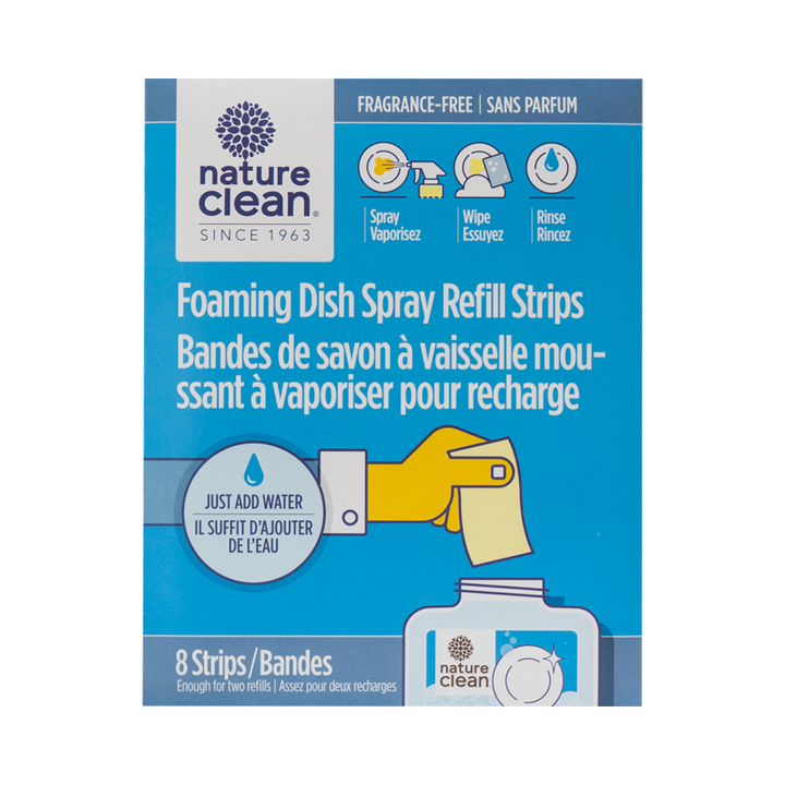 Nature Clean      Foaming Dish Spray Refill Strips8CT