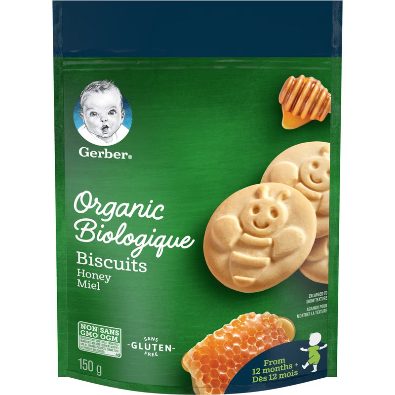 GERBER BISCUITS HONEY 150G pack of 6