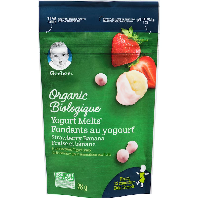 GERBER ORGANIC YOGURT STRAWBERRY 28G pack of 7