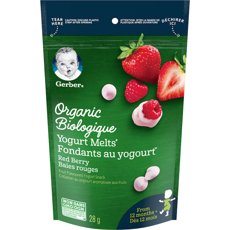 GERBER ORGANIC YOGURT RED BERRIES 28G pack of 7
