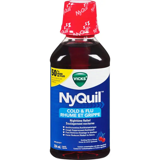 VICKS NYQUIL COLD&FLU CHERRY 650MG/30ML 354ML LIQUID