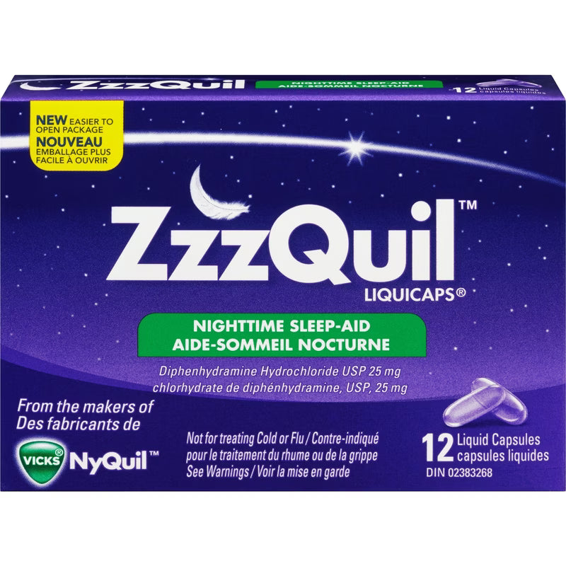 ZZZQUIL SLEEP AID NIGHTIME LIQ CAPS 12 CAPSULE