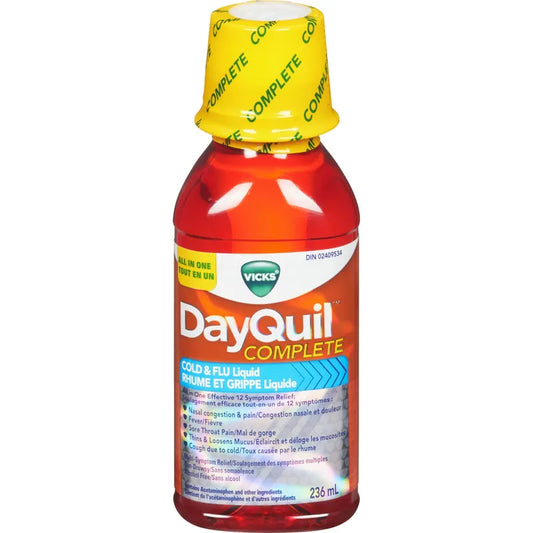 VICKS DAYQUIL COMPLETE COLD&FLU 650MG/30ML 236ML LIQUID