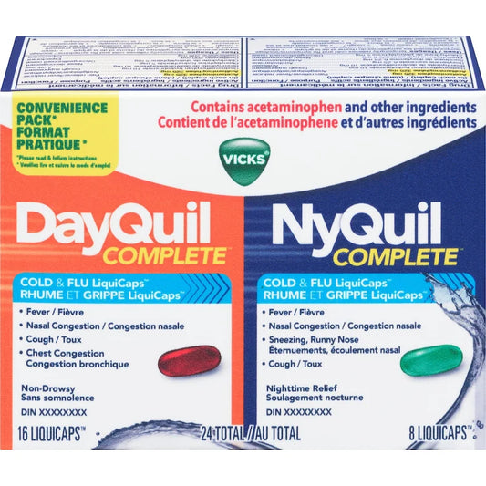 VICKS DAYQUIL/NYQUIL CONMPLETE LIQUICAPS 24 CAPSULE