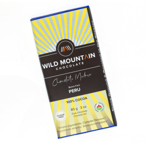 Wild Mountain Chocolate   Peru Dark Chocolate 100% Cocoa 12 x 85g