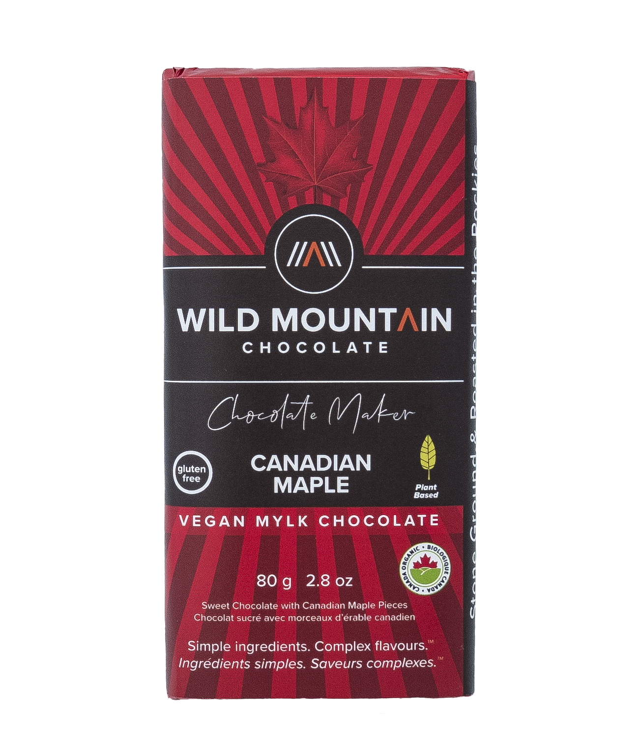 Wild Mountain Chocolate   Canadian Maple Vegan Mylk Chocolate 12 x 80g