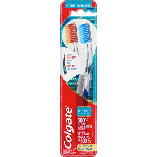 COLG T/B SLIM SOFT ADVANCE 2PK pack of 6