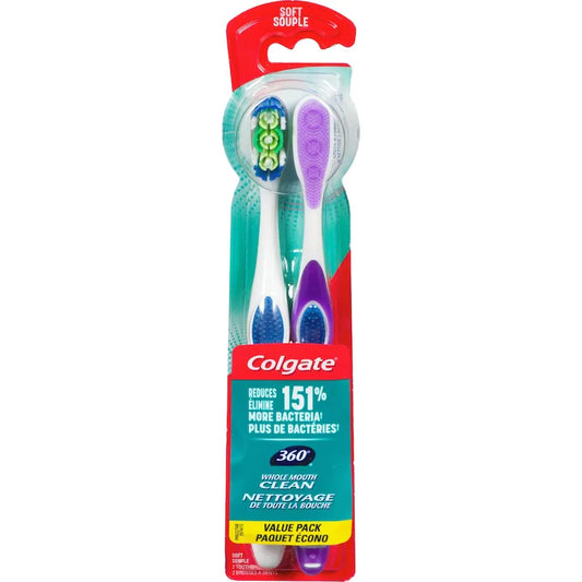 TOOTHBRUSH COLGATE 360 SOFT TWIN PK 1 pack of 6