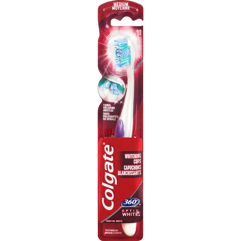 COLGATE TOOTHBRUSH 360 MANUAL OPTIC WHITE MEDIUM pack of 6