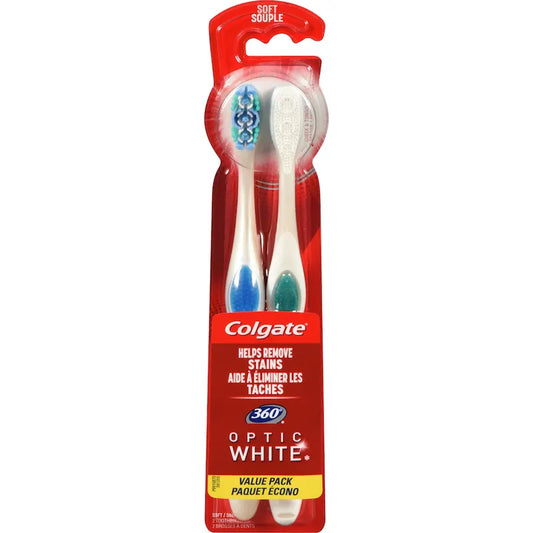 TOOTHBRUSH COLGATE OPTIC WHITE SOFT TWIN PACK pack of 6