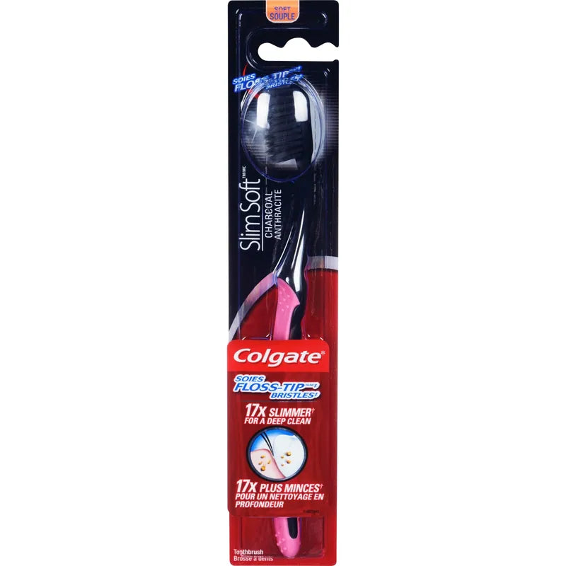 TOOTHBRUSH COLGATE SLIM CHARCOAL COMPT HEAD SOFT pack of 6
