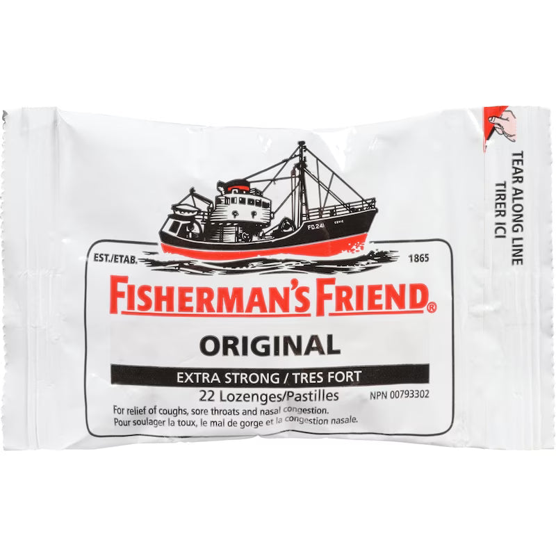 FISHERMAN'S FRIEND ORIGINAL EXTRA STRONG 22 LOZENGE pack of 8