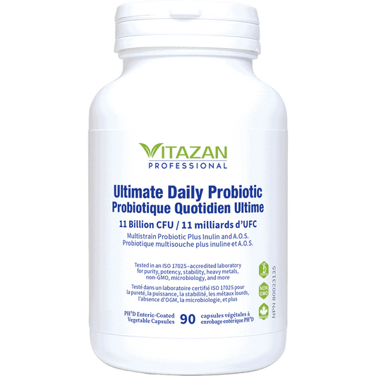 Vitazan    Ultimate Daily Probiotic (11 Billion CFU · Multistrain Probiotic Plus Inulin and A.O.S.) 90 capsules