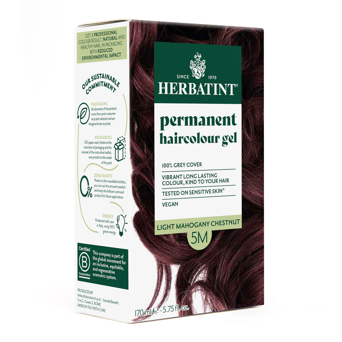 Permanent haircolour gel 5M Light Mahogany Chestnut, 170 ml