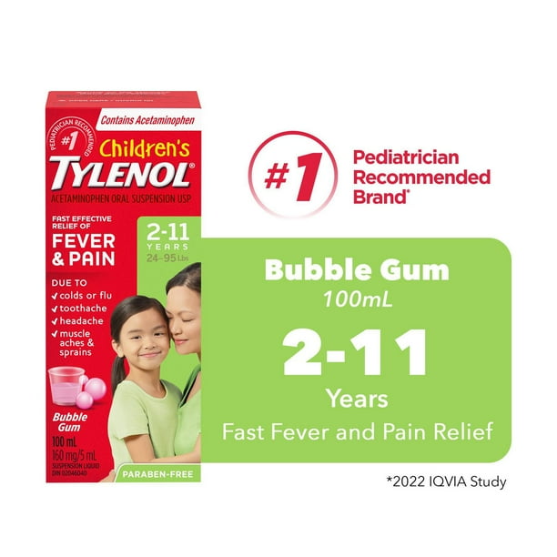 TYLENOL SUSP CHILD BUBBLE GUM 100ML SUSPENSION