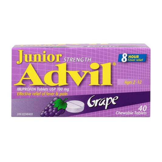 ADVIL JR CHEW TB 100MG GRAPE 40 TAB CHEW