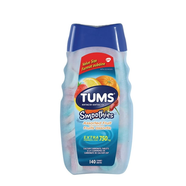 TUMS SMOOTHIES ASTD FRT TB 140 TAB CHEW
