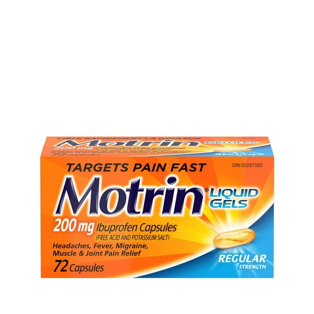 MOTRIN IBUPROFEN LIQ GEL 200MG 72+18 CAPSULE