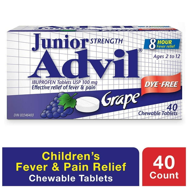 ADVIL JR GRAPE DYE FREE 40 TAB CHEW