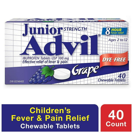 ADVIL JR GRAPE DYE FREE 40 TAB CHEW