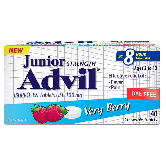 ADVIL JR TB CHEW 100MG VERY BERRY DYE FREE 40 TAB CHEW