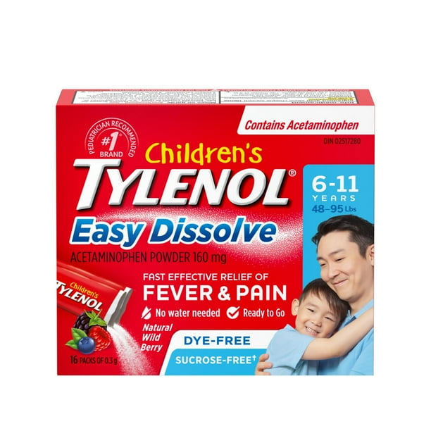 TYLENOL CHILDREN DISSOLVE PD WILD BERRY 160MG PK16 POWDER