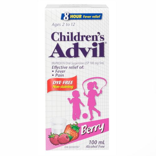 ADVIL CHILDREN BERRY DYE FREE 100MG/5ML 100ML SYRUP