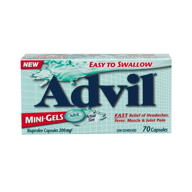 ADVIL MINI GEL CAPS 200MG 70 CAPSULE