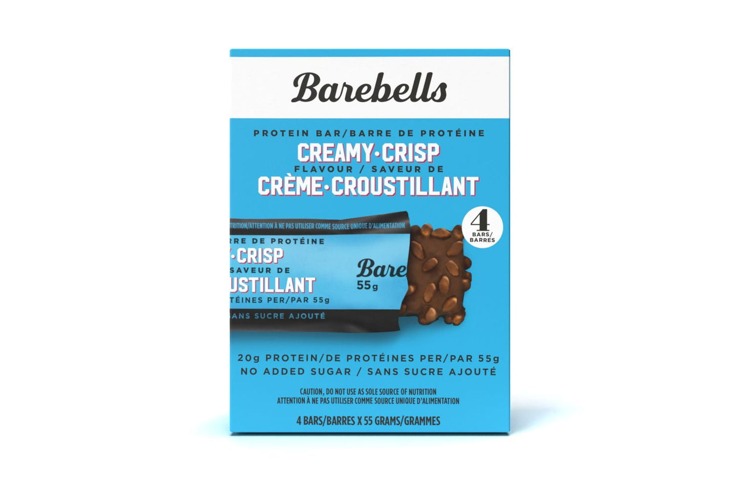 BAREBELLS BAREBELLS PROTEIN BAR CREAMY CRISP 55g - 4/box