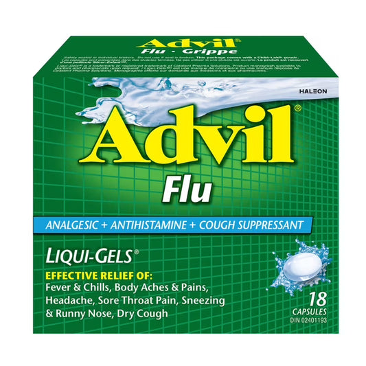 ADVIL FLU CAPS 200MG-25MG 18 CAPSULE