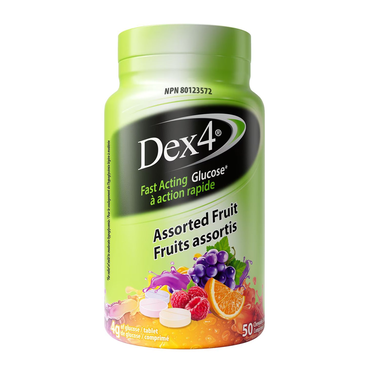 DEX-4 GLUCOSE ASTD FRUIT TB 50 TABLET