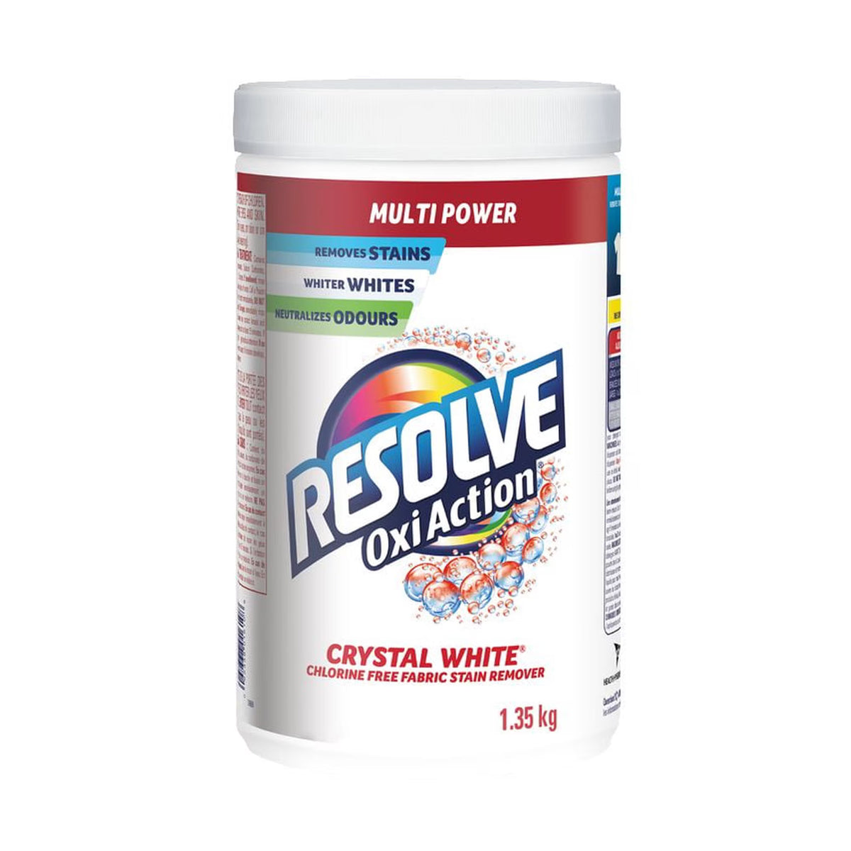 RESOLVE IN WASH OXI CRYSTAL WHITE PD 1.35KG pack of 4