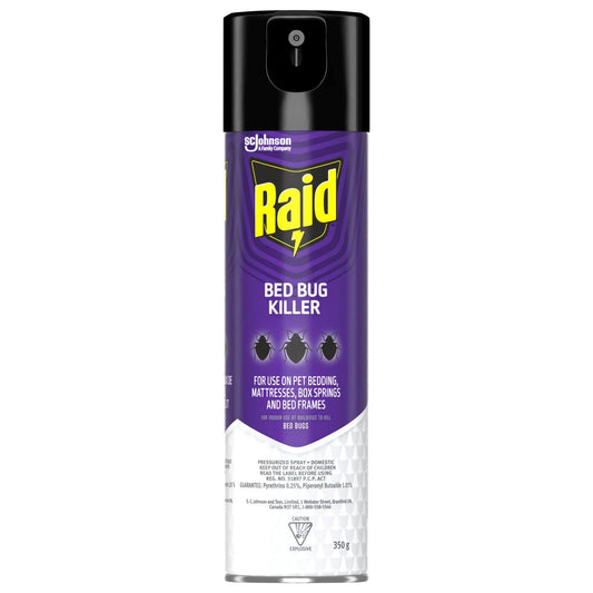 RAID INSECT KILLER BED BUG 350G AEROSOL pack of 12