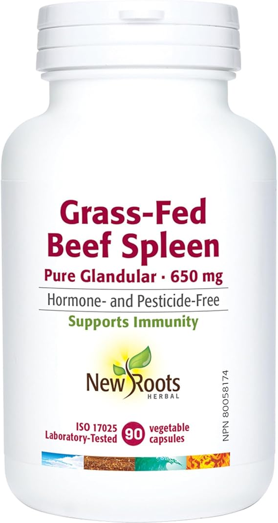 NEW ROOTS    Grass-Fed Beef Spleen Pure Glandular · 650 mg    90 capsules