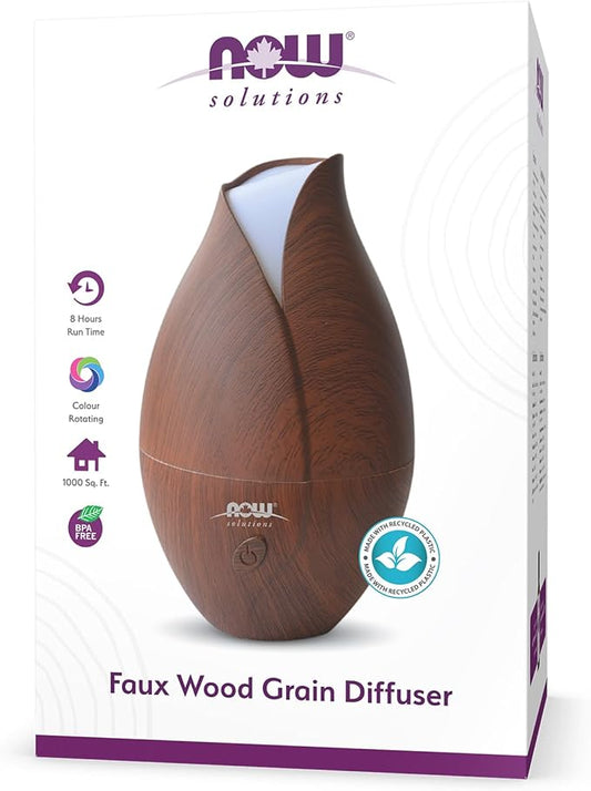 NOW_Ultrasonic Diffuser - Faux Wood 2 in 1 mini humidifier
