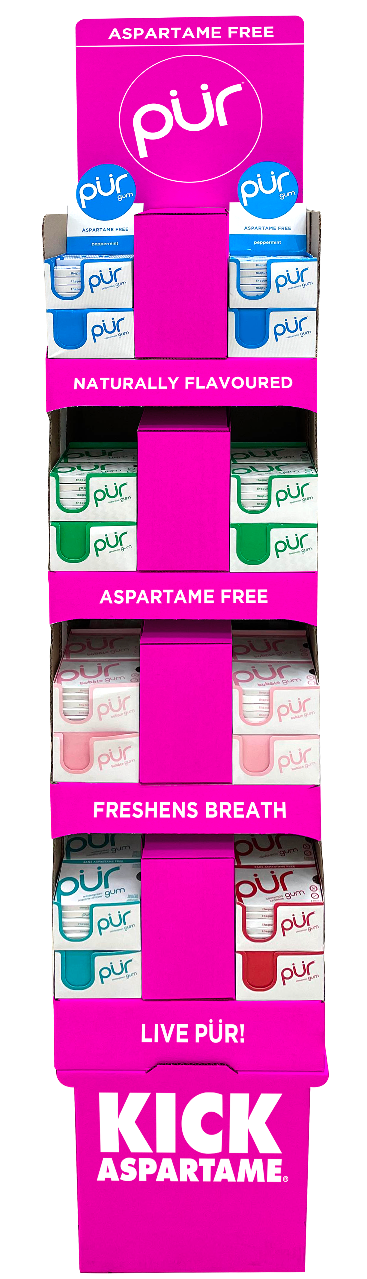 PUR Gum   Shipper - Gum Blister Assort. 192ct 1 x 1disp