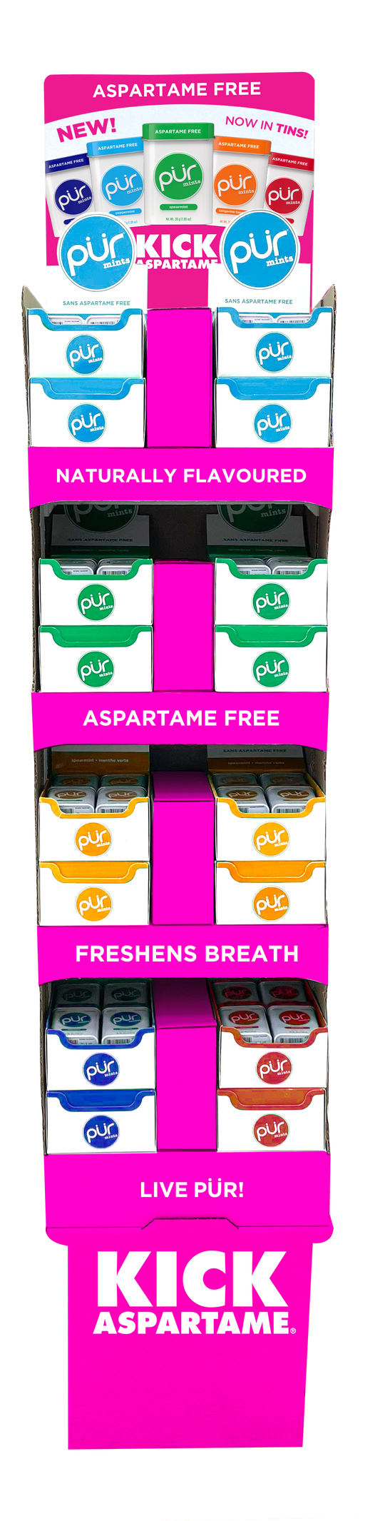 PUR Gum   Shipper - Mint Assortment 192ct 1 x 1disp