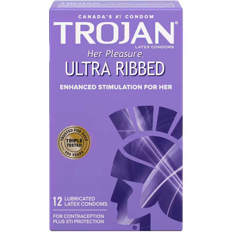 TROJAN HER PLEASURE ULTRA RIBBED CONDOM 12
