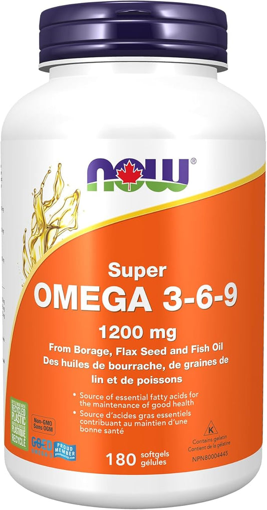 NOW    Omega 3-6-9 1200mg (Borage/Flax/Fish) 180gel