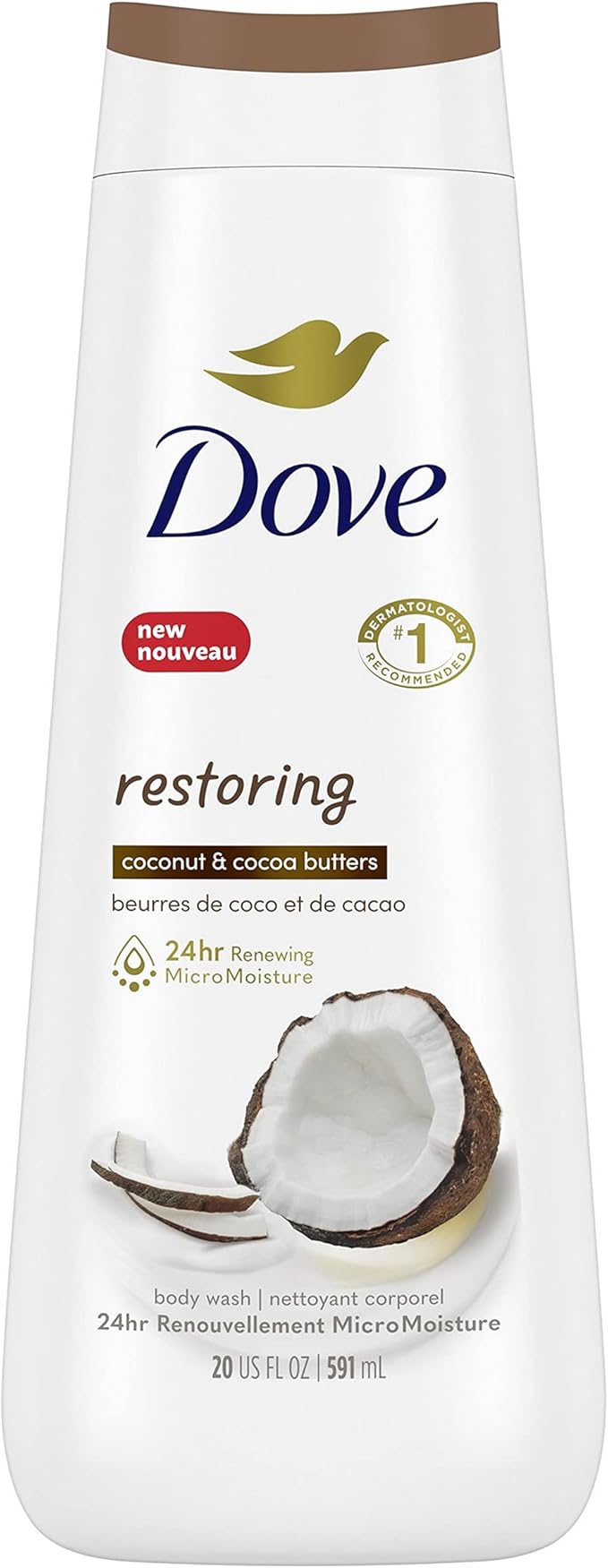 DOVE BODY WASH COCONUT COCOA 591ML