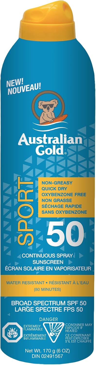 AUST GOLD CONTINUOUS SPRAY SPORT SPF50 177ML LOTION pack of 6