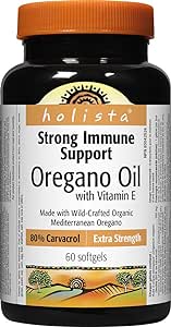 Holista - Oregano Oil with Vitamin E Extra Strength 80% Carvacrol - 60 Softgels