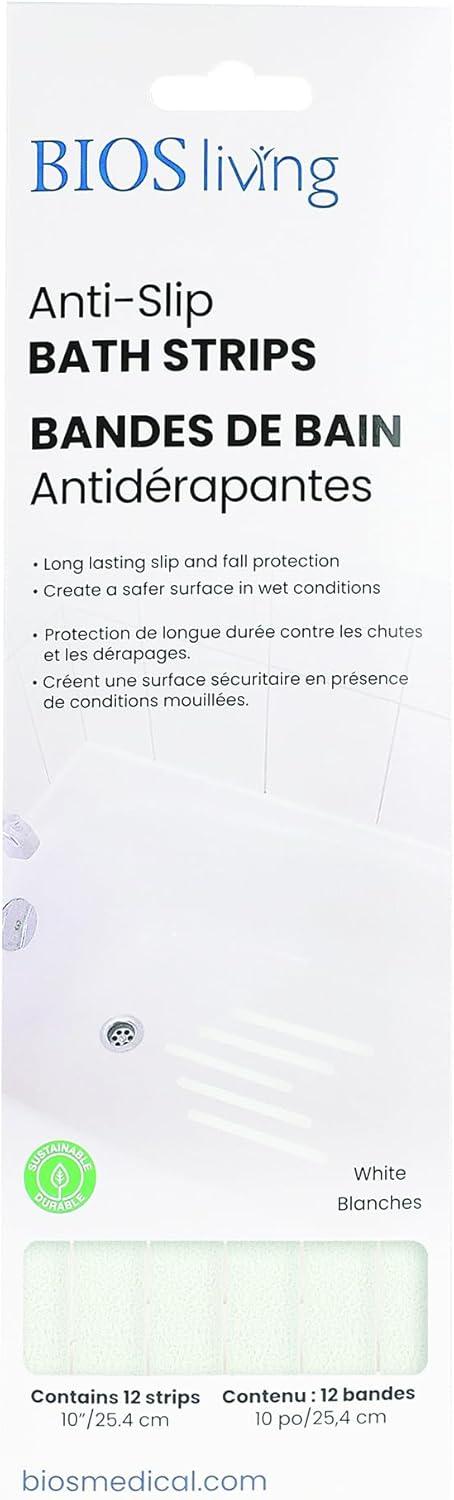 BIOS LIVING WHITE ANTI-SLIP BATH STRIPS 12