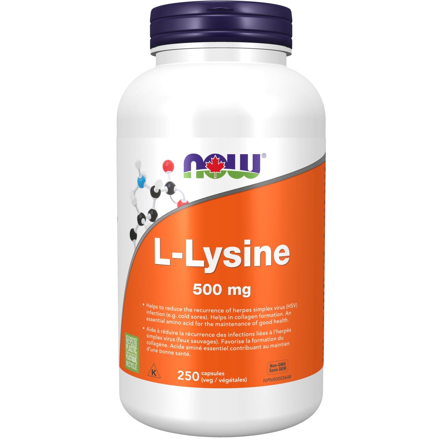 NOW    L-Lysine 500mg 250tab