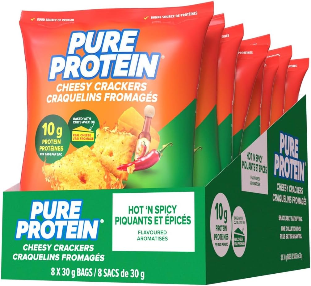PURE PROTEIN CRACKERS HOT&SPICY 30G pack of 8
