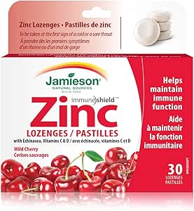 Jamieson    JMS Zinc Lozenges w Echinacea, Vit. C+D - Wild Cherry    30Cherry