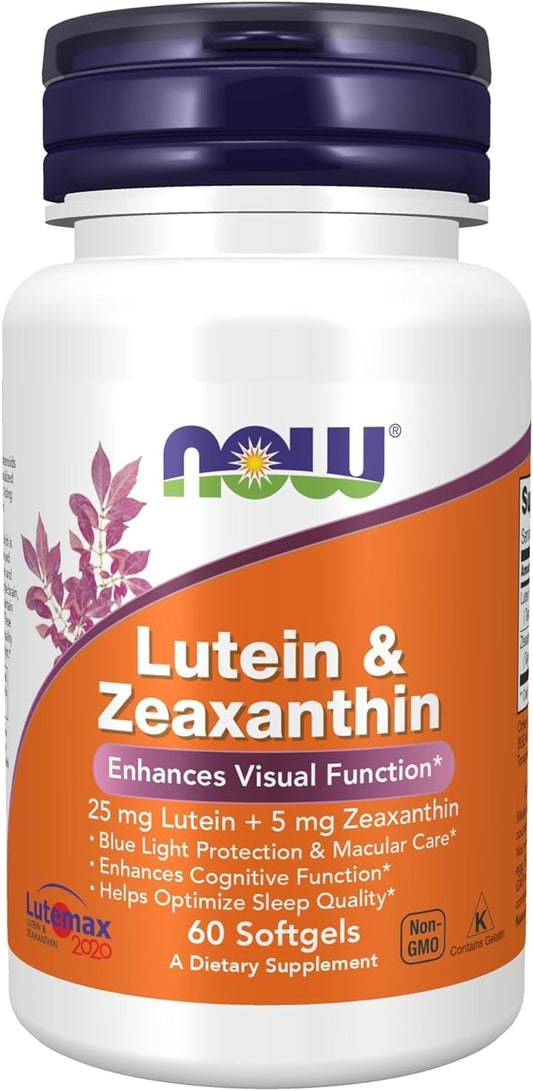 NOW    Lutein 25mg and Zeaxanthin 5mg 60gels